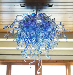 Красивый синий декоративный предмет со светодиодной подсветкой муранского стекла цветочные люстры