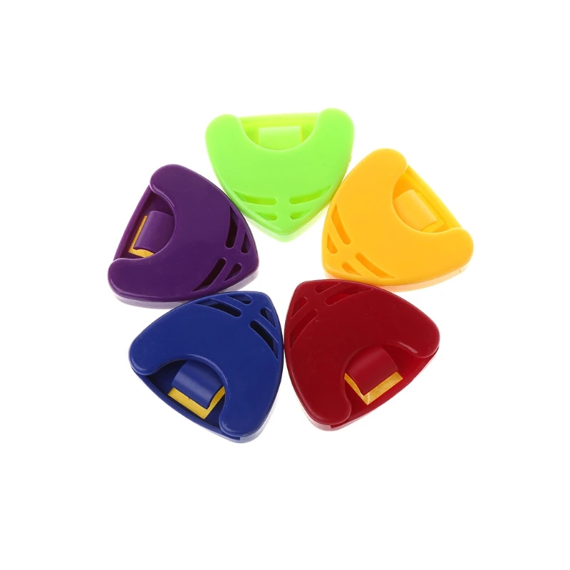 5 шт. пластиковая деревянная гитара треугольной формы сердца Plectrum коробка держатель звукоснимателя чехол