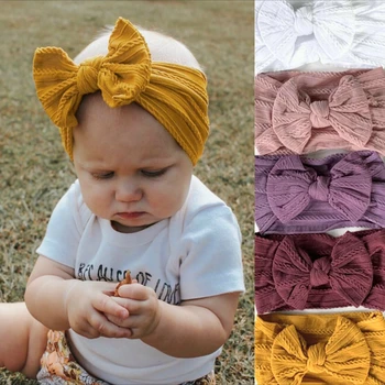 

1 PCS 0-4T Baby Girl Stripes Headband Infant Hair Accessories Bows Newborn Headwear Toddlers Bandage Bowknot Headwrap