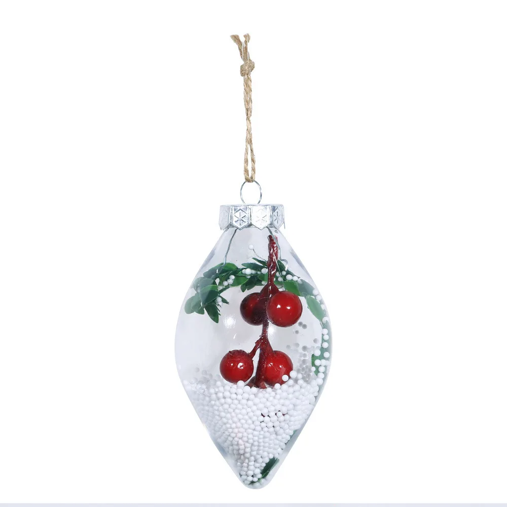 B-Christmas Tree Decorations Ball Transparent Open Plastic Clear Bauble Hanging Ornament Gift Present Box Decoration - Цвет: 06