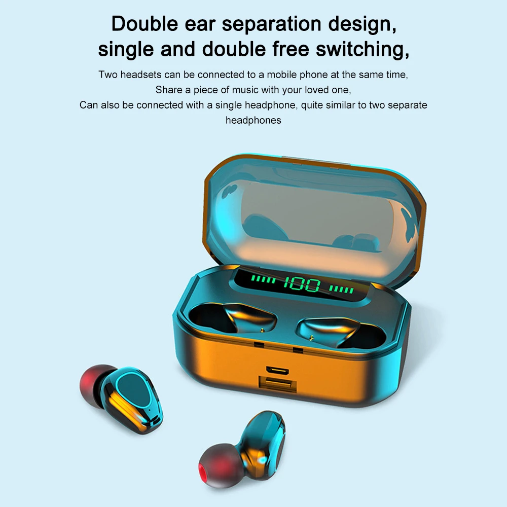Ottwn F9 TWS Bluetooth Earphones Wireless Headsets Waterproof Touch Headset 2000mAh Noise Cancel Sport Earbuds for iphone 11 Pro