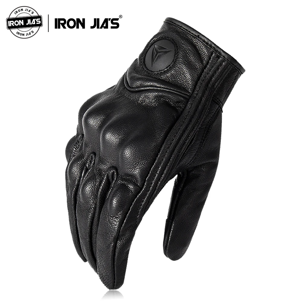 Перчатки для мотоциклистов из натуральной кожи IRON JIA'S, водонепроницаемые перчатки из овчины, защитные шестерни, сенсорные перчатки для мотокросса