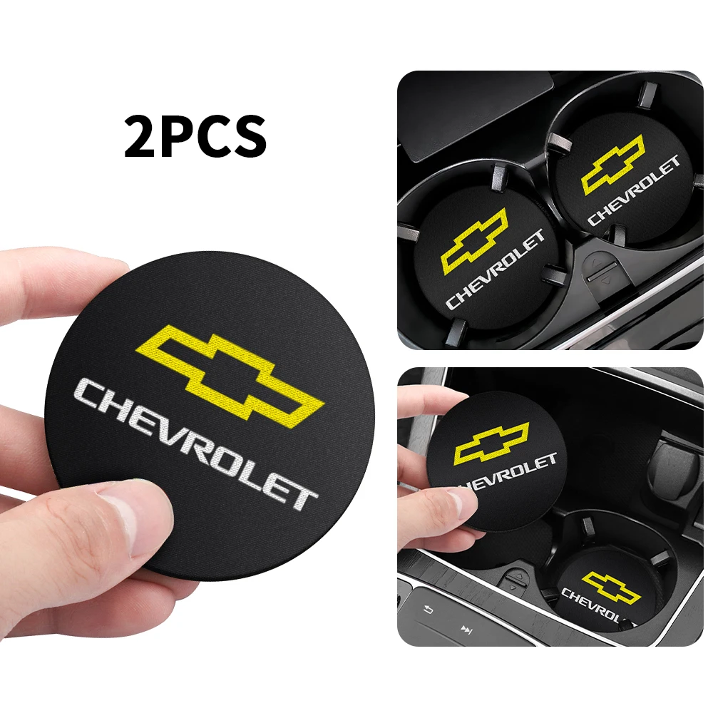 Car 1/2PCS Coasters Anti-Slip Pad Epoxy Cup Holder Mat For Chevrolet Cruze Lacetti Captiva Trax Impala Camaro Sonic Spark Sail