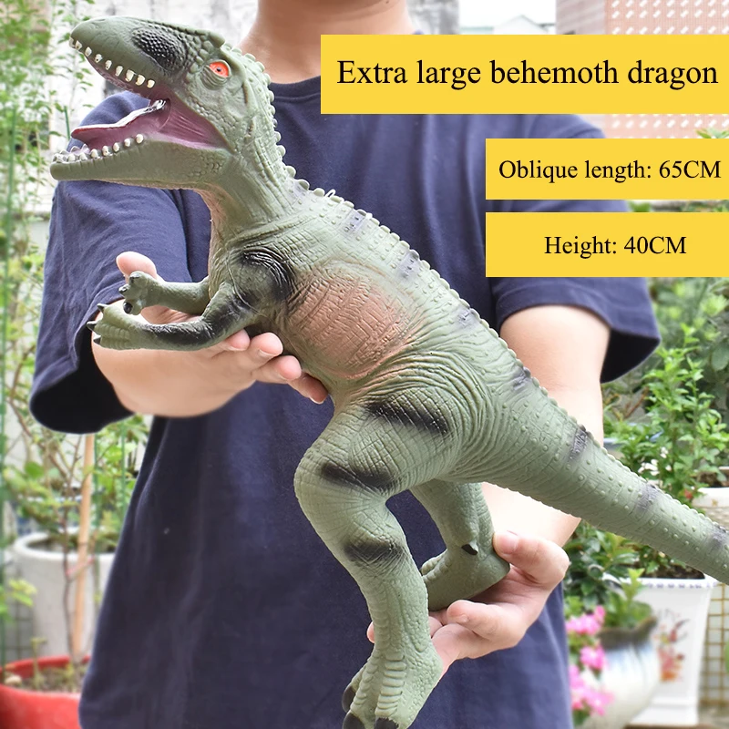 50cm Extra Large Simulation Soft Rubber Fall And Resist Pressure Tyrannosaurus Dinosaur Can Sound Animal Model Kid Toy Gift goku toys Action & Toy Figures