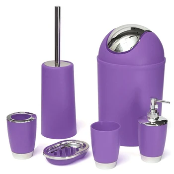 

Solid PP Bathroom Necessities include Toothbrush Holder Toilet Brush Soap Dish Waste Bin Rinse Cup Sprayer Bottle