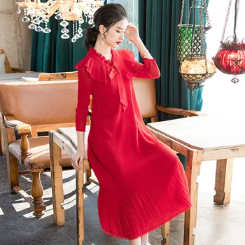 

Spring 2020 Pleated Two Piece Oversized Loose Dress New Women's Dress