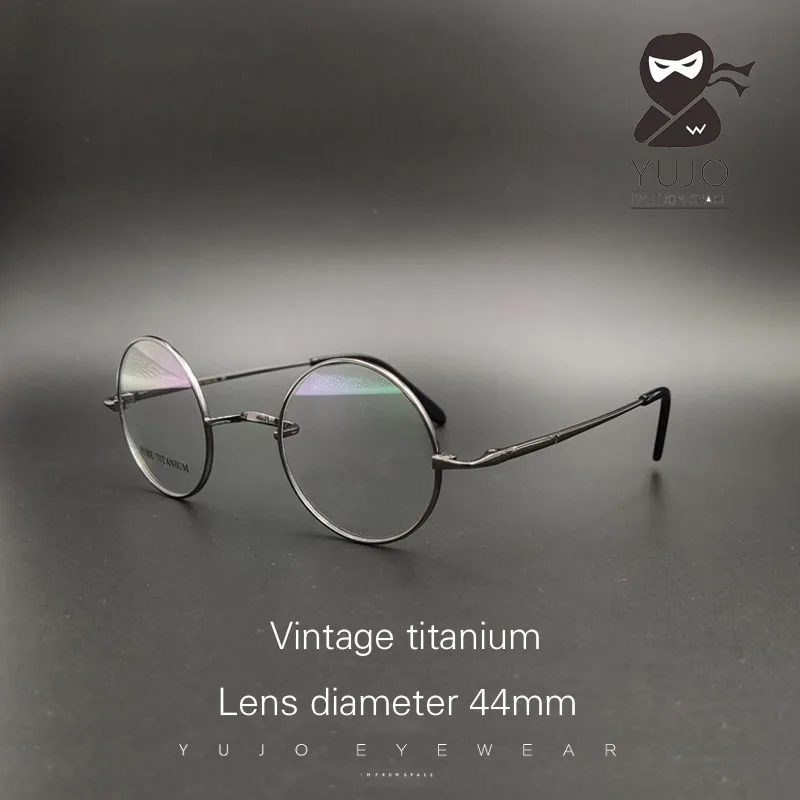 

Vintage titanium 44mm round prescription glasses for men and women reading glasses