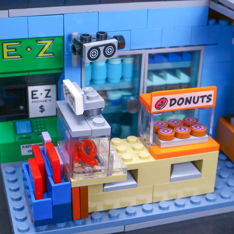 Кино архитектура Симпсоны Kwik-E-Mart модель совместима с 71016 16004 строительные блоки набор детский подарок игрушки Кирпичи