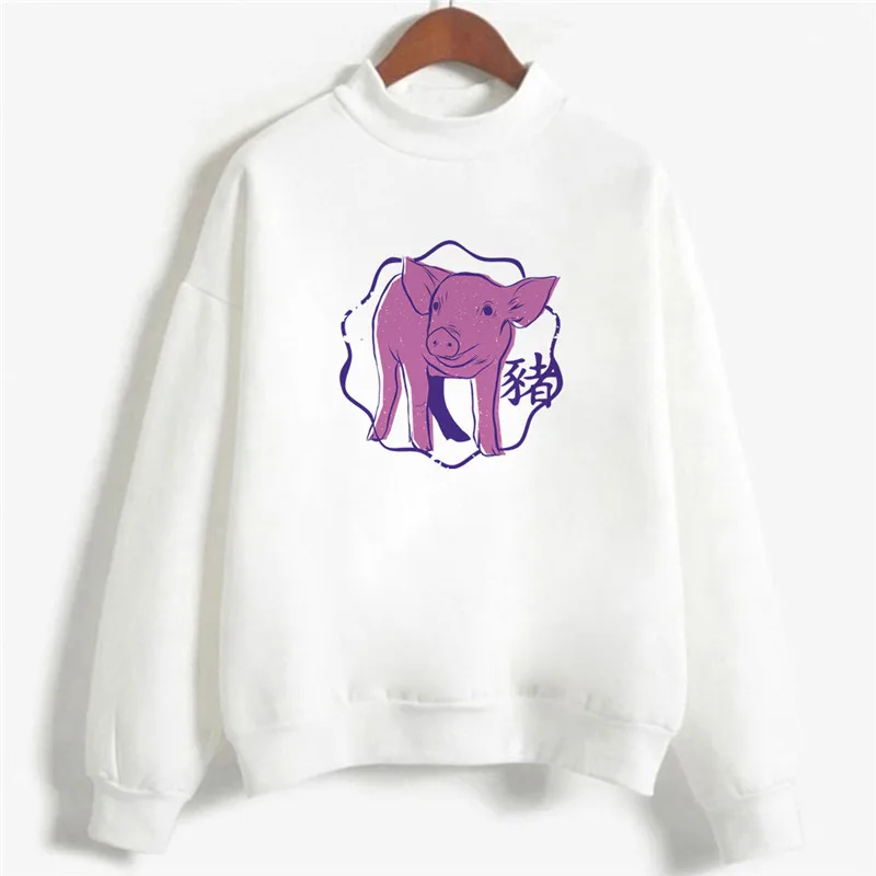 Lychee Harajuku/Женская толстовка с мультяшным животным принтом, повседневные свободные женские пуловеры с круглым вырезом, весенне-осенние дамские свитшоты, топы