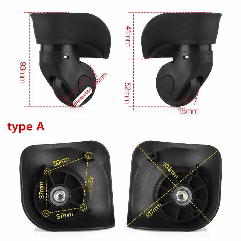 1 пара, сменные колеса для багажа, аксессуары для чемодана, ролики для багажа на колесиках, аксессуары для чемоданов
