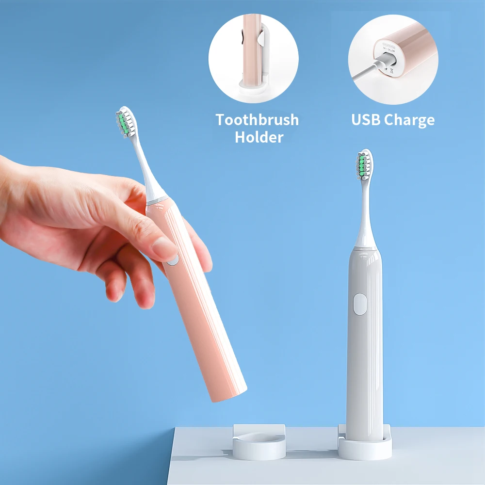 New Adult Electric Toothbrush Sonic Wave Rechargeable IPX7 Waterproof Smart Chip Teethbrush Cup Head USB Rechargeable Clear 40 New Adult Electric Toothbrush Sonic Wave Rechargeable IPX7 Waterproof Smart Chip Teethbrush Cup Head USB Rechargeable Clear 40