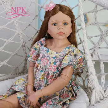 

NPK 98CM real baby Original Masterpiece Doll toddler princess baby girl 3-4years old dress model ball jointed full body