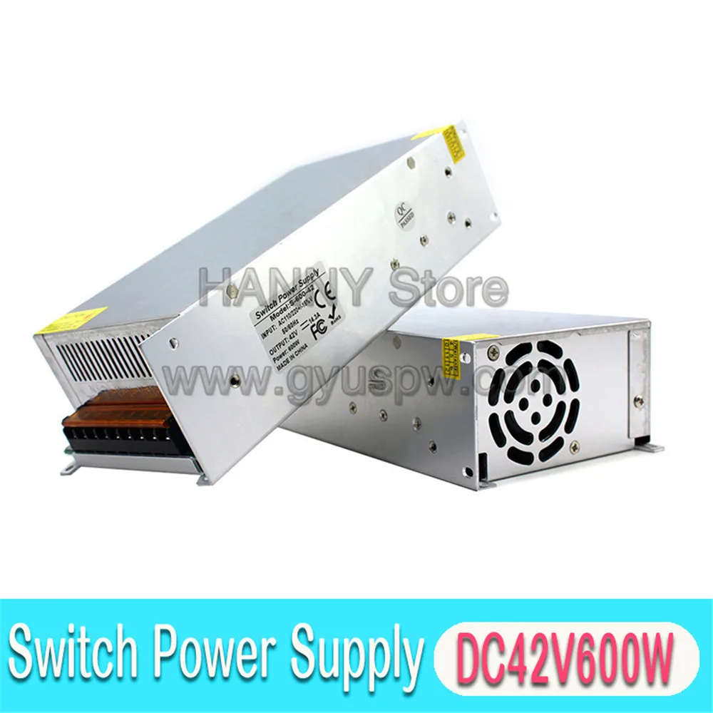 Выключатель с одним выходом источника питания 42V 14.3A 600W Трансформатор 110V 220V AC DC42V SMPS для шагового двигателя с ЧПУ