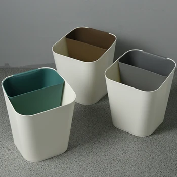 

Nordic Dry Wet Plastic Trash Can Dual Use Classification Creative Household Living Room Paper Trash Can Thickened Plastic Bucket