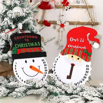 

Merry Christmas Xmas Calendar Decorations Santa Claus Calendar Advent Countdown Ornament Hanging Banner Pendant Decorations
