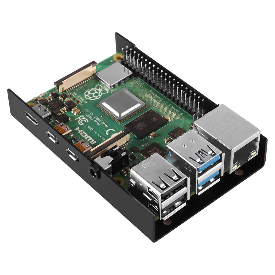 Чехол для Raspberry Pi 4 алюминиевый чехол черный серебристый металлический корпус PI
