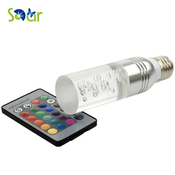 

Excellent Quality E27 3W RGB LED 16 Color Changing Crystal Light Bulb Lamp With IR Remote Control 110V 220V