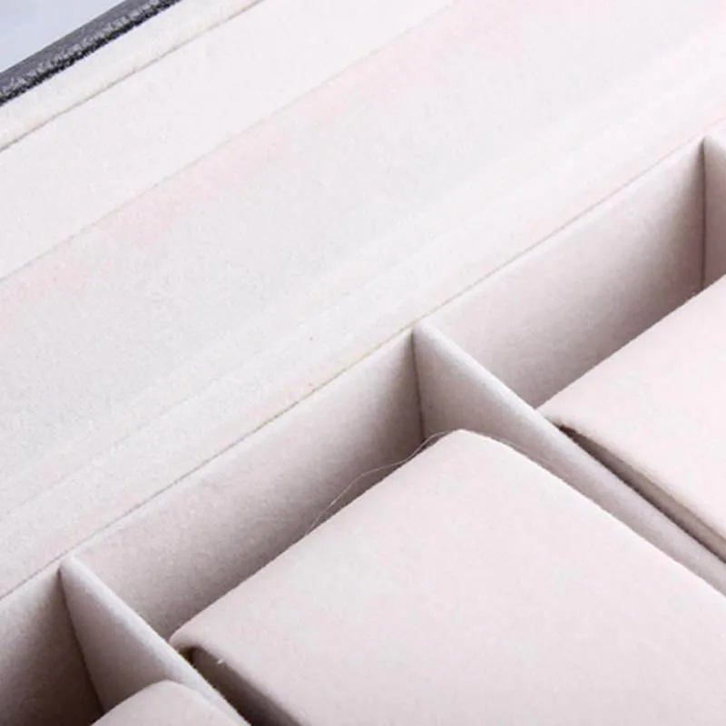 Hot Sale 6 Grid PU Leather Watch Storage Box Rectangle Wristwatch Holder Jewelry Display Case For Gifts LL@17