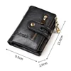 Name Engraving Men Wallets Double Zipper Coin Pocket Men Purse With Chain High Quality Card Holder Wallet For Man 3