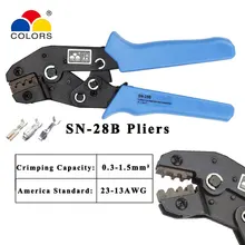 Colors SN-28B dupont crimping tool kit crimping pliers terminal ferrule crimper wire terminals clamp kit tool multitool wire crimpers ratcheting terminal crimping pliers wire ferrule crimper tool cord end terminals pliers kit