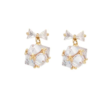 

SINTA Classic Earrings S925 Sterling Silver Classic White Square Zircon Earring For Women Anniversary Jewerly