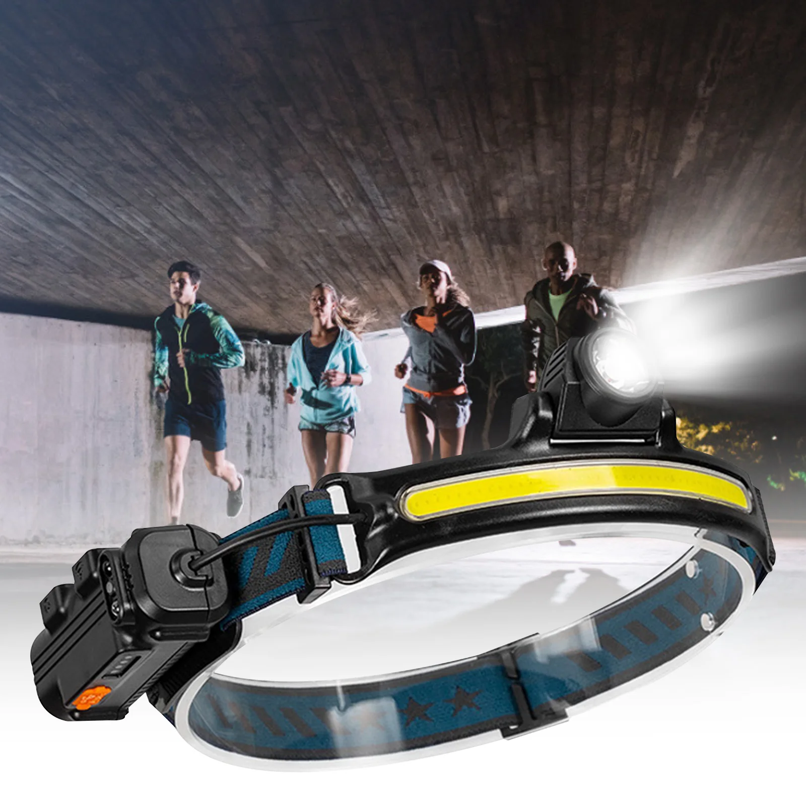 LED Headlamp Flashlight Strip COB Headlamp Flashlight Flashlight Torch Head Light Best Camping Fishing Camp - Image 4