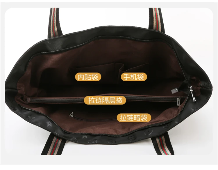 New simple canvas bag commuter shoulder diagonal bag waterproof Oxford cloth nylon handbag large capacity tote bag handbag
