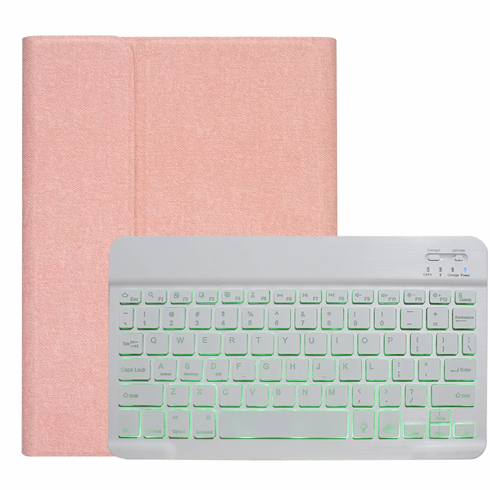 Чехол-клавиатура с подсветкой для iPad 10,2, чехол-клавиатура с карандашом для Apple iPad 7-го поколения A2197 A2200 A2198 A2232, чехол - Цвет: Beige with White