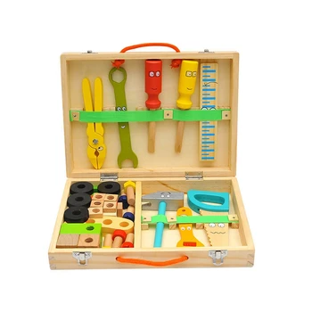 

Wooden Repair Toolbox Set Tool Multifunctional Children Assembling and Disassembling Educational Toys