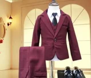 jacket vest pants Детские комплекты с цветочным принтом для мальчиков, детский Блейзер, торжественный костюм для свадьбы, одежда для дня рождения, комплекты с курткой, жилетом и штанами - Цвет: jacket vest pants