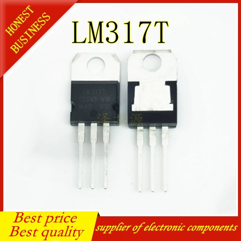 100 шт./лот новый LM317T LM317 регулятор напряжения IC 1 2 V до 37V 1.5A to 220|Аксессуары для