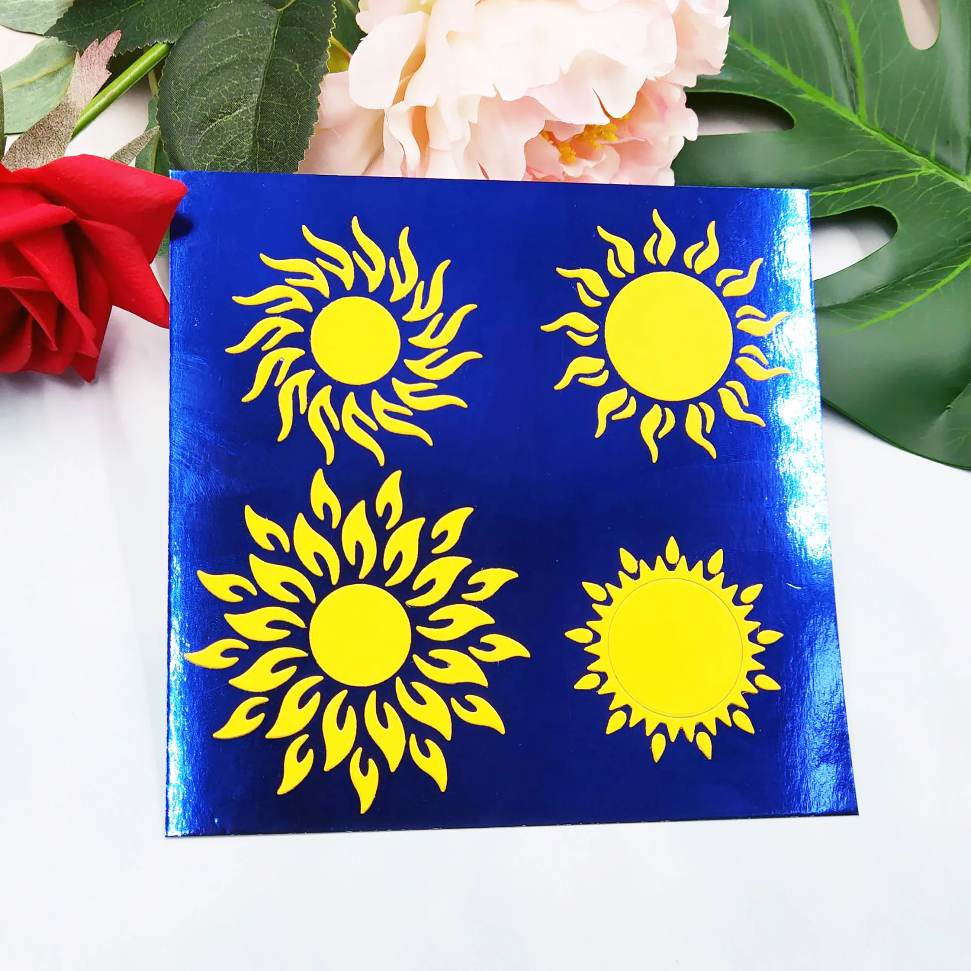 

4 Pcs Sun Cutting dies Sunshine Metal Molds DIY Scrapbook Decoration Embossing Paper-cutting Art Greeting Card