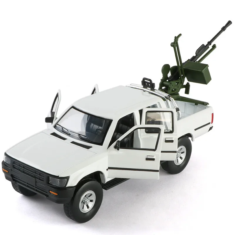 Горячая Распродажа 1:32 Hailax armed pickup модель сплава, моделирование детского звука и света внедорожные модели игрушки - Цвет: Белый