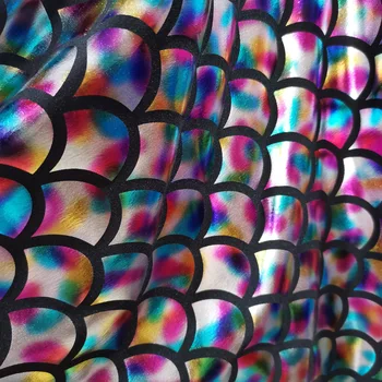 

Lycra Spandex Fabric holographic Cosplay Lasering Bronzed Shiny Magic Wedding Decoration DIY Swimsuit Costume Material