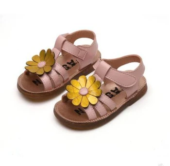 

2020 new female baby child leather sandals children summer beach shoes flower girl sandals children school shoes