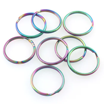 

20pcs Rainbow Keyring Split Ring 22mm Split Keychain Rings Argolas Para Chaveiro Accessories For Key Porte Cle Keychain Parts