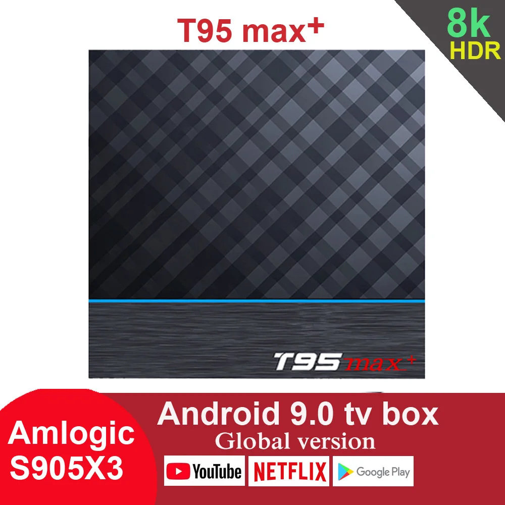 ТВ-приставка T95 MAX Plus Amlogic S905X3 Android 9,0 ram 4 Гб rom 64 Гб 8K 2,4G 5G Wifi HDR Bluetooth Youtube Netfilx телеприставка