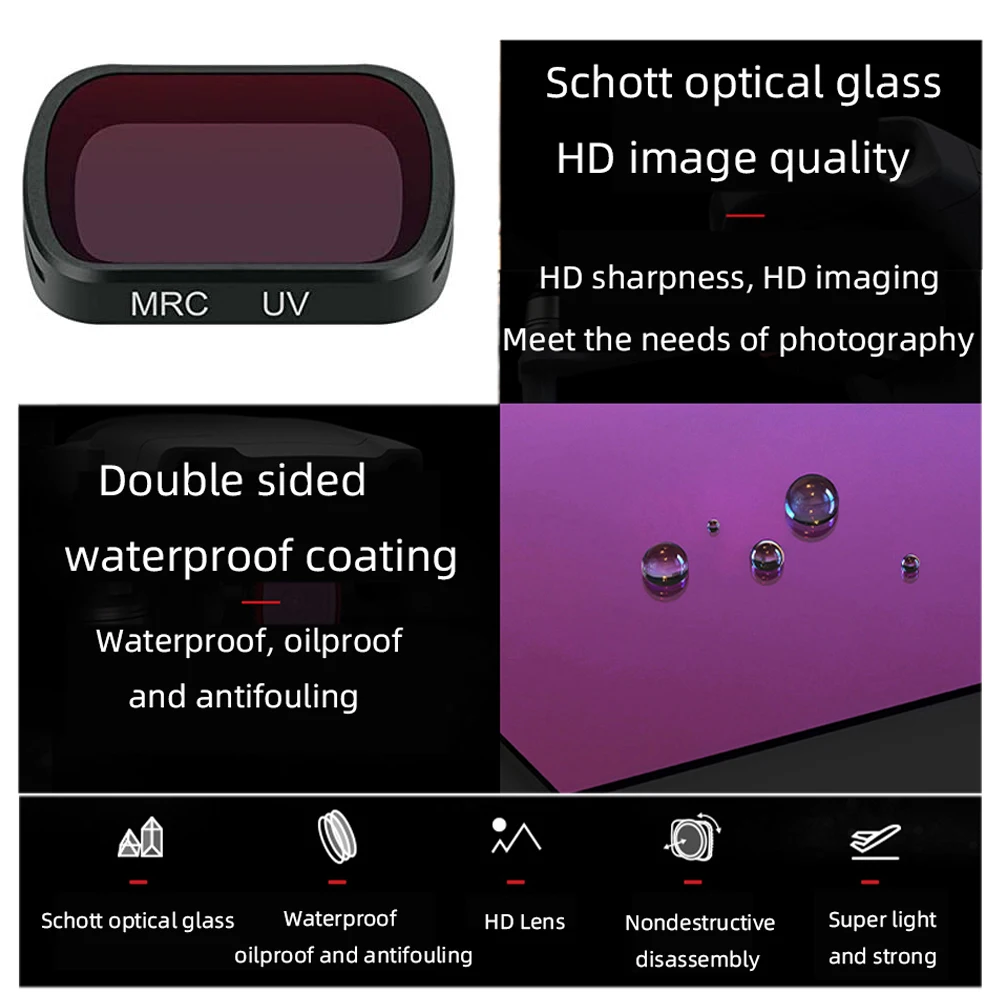 Filter ND CPL Filters Kit For DJI Osmo Pocket/2 Accessories Polar CPL ND/PL4 8 16 32 UV Macro Close-UP ND ND2-5 Adjustable Set