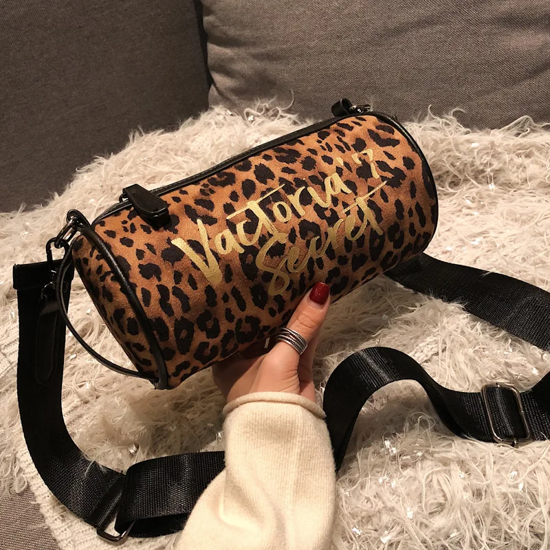

Leopord Pattern WOMEN'S Handbag 2020 New Style Korean-style Shoulder Small round Bag Retro Foreign Trade Lettered INS