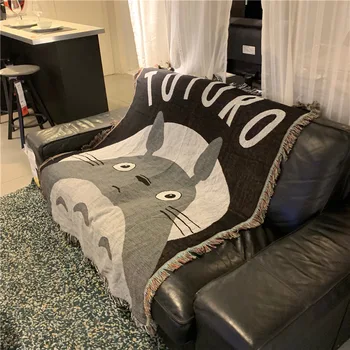 

New Anime My Neighbor Totoro cotton Blanket Mat Bath Towel Nap quilt sofa Blankets For Child Kids Gift 125x150cm Dropshipping