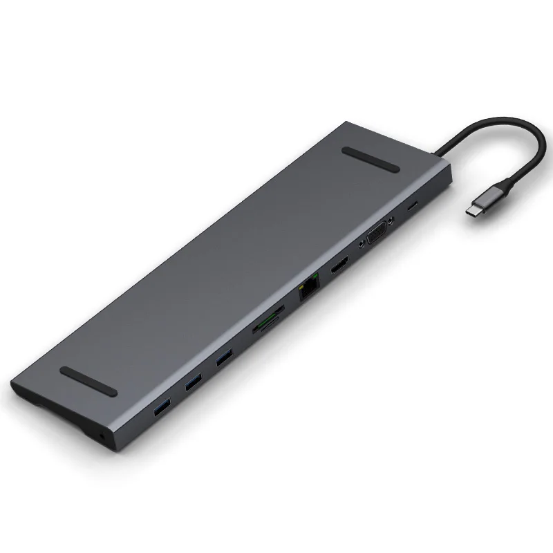 

Blueendless 10 in 1 Multi USB 3.0 Type-C HUB HDMI VGA Adapter USB-C Port HUB For NoteBook Accessories With SD/TF card Slot