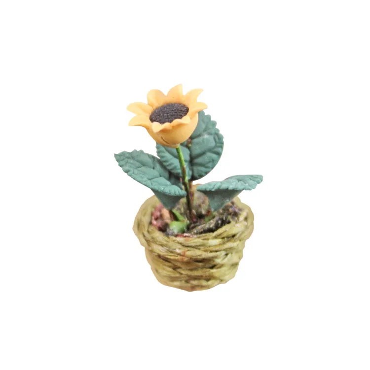 

1:12 Dollhouse Miniature Flowers Tiny Flowers Sunflower Yellow Plant Garden Decoration Ornaments