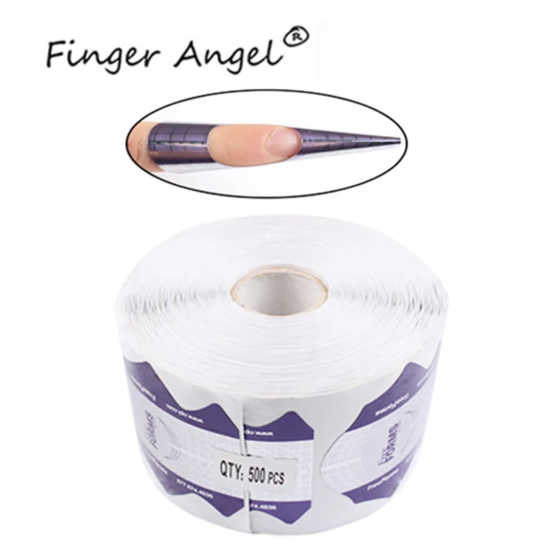 

Finger Angel 100/500PCS Nail Forms Purple Fish Shape Nail Art Guide Tips Extension UV Gel French DIY Manicure Tool#FJH17