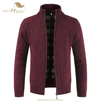 

SISHION Men's Cardigan Jackets sweater men 2019 Autumn and Winter New Plus Plus Thicken Men's Stand Collar Sweater Top SP0682