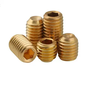 

Brass Hexagon Socket Concave end Set Screws With Cup Point Grub Headless Socket Head Screw Bolts M3 M4 M5 M6 M8 M10