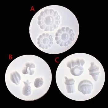 

DIY Flower Cherry Fruit Ice Cream Molds Jewelry Making Tools Pineapple Epoxy Resin Casting Silicone Mold Art Craft Tools