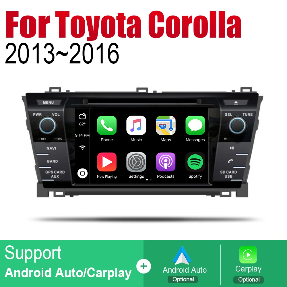 Автомагнитола 2 Din на Android DVD для Toyota Corolla 2013 2014 2015 2016 автомобильный мультимедийный