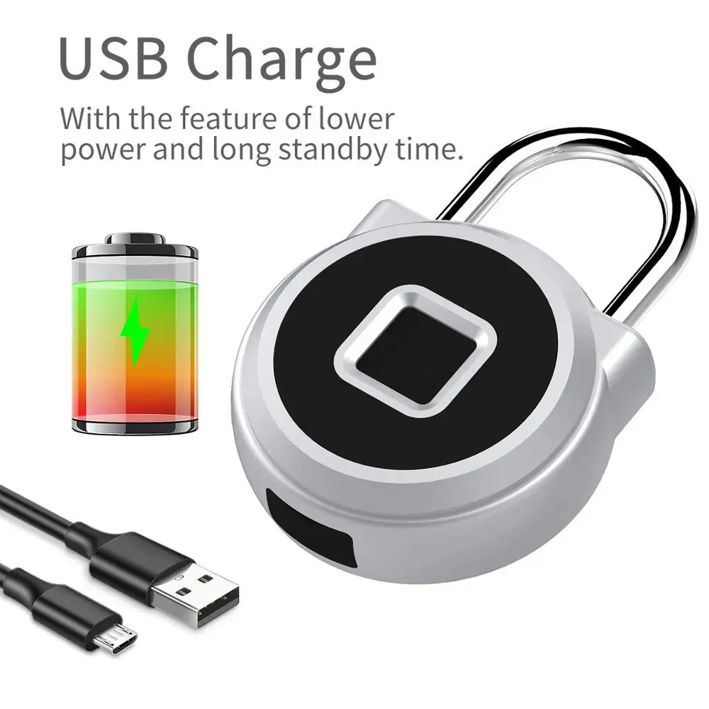 HONTUSEC замок отпечатков пальцев с usb зарядкой, замок без ключа подходит для спорта, рюкзак, шкафчик для тренажерного зала, ящик для инструментов, багаж