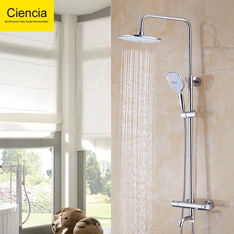 

Copper Chrome Plated Cold Constant Temperature Big Shower Set Shower Faucet Bathroom Nozzle Shower Faucet Shower Set Bath