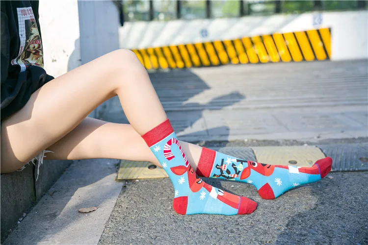 Men and Women Funny Sport Socks Christmas Jacquard Elasticity Combed Cotton Printing Marine Octopus Fancies Running Basketball